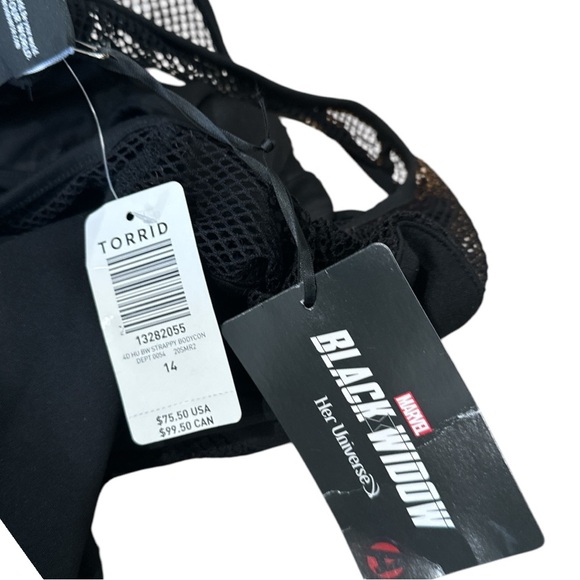 Torrid Her Universe Marvel Black Widow Black Mini Bodycon Dress NWT Size 14 - Picture 2 of 4